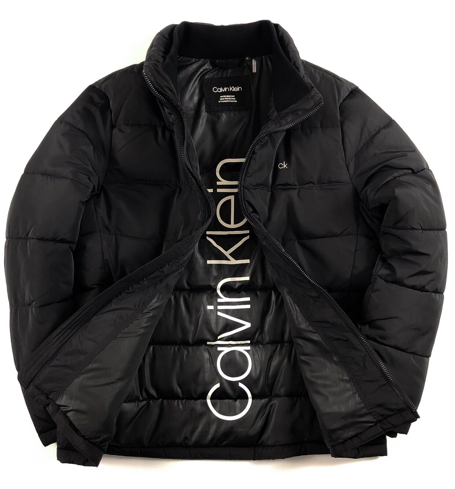 CALVIN KLEIN Jacket Men's Black Full Zip Winter Puffer Coat CM908985 | eBay