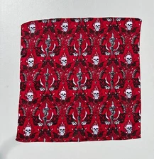 Red Skulls & Daggers 22x22 Bandanna