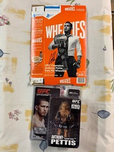 UFC Anthony Pettis Autographed Round 5 Action Figure and Autograph Wheaties Box