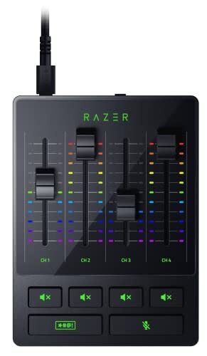 RAZER オーディオミキサー 4チャンネル Razer Audio Mixer Mute button streaming distribution 4