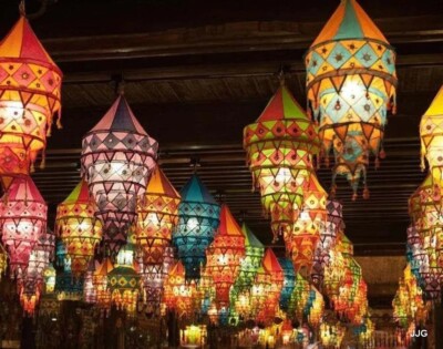 10 Pc Lot Indian Wedding Decor Lantern Collapsible Lamps Cotton Handmade Lantern