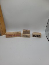 Happy Birthday, Hello, Many Thanks, Love 4 Wood Rubber Stamps Pre-owned