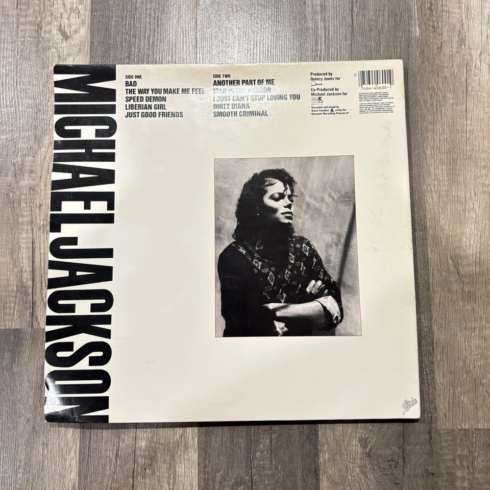 Michael Jackson - BAD Vinyl LP Album 1987 US 1st Press Epic Records - VG - Pop - Image 2 of 4