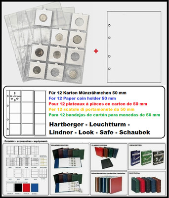 10-MÜNZHÜLLEN-MÜNZRÄHMCHEN-NUMOH-K50-NHK50-12-Fächer-+-ZWL-W-LOOK-310444-MR
