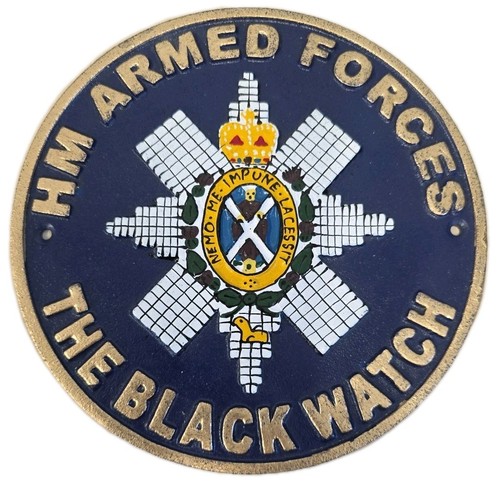 Black Watch Royal Highland Regiment Crest Plaque | Cast Metal Wall Plaque