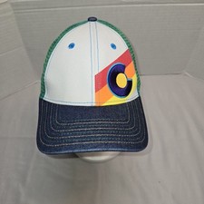 Colorado State Flag Snapback Hat Green White Mwsh Trucker w Rainbow Euc