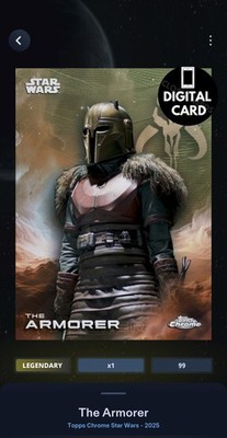 99cc THE ARMORER TOPPS CHROME 2025 GREEN WAVE LEGENDARY Star Wars Card Trader