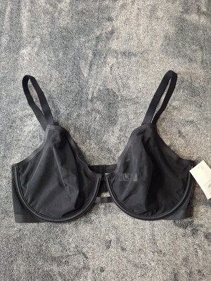 Auden Unlined Demi Coverage Underwire Bra Womens 38DD Black Mesh Sheer Sexy