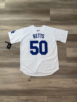 Mookie Betts Los Angeles Dodgers Stitched Jersey #50 White Mens SMALL