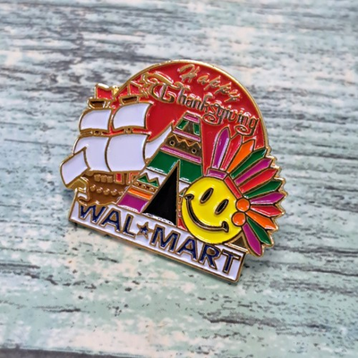 #ad Walmart Employee Associate Pin Happy Thanksgiving Holiday Fall $8.19