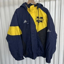 Vintage Vtg 1990s 90s Michigan University Apex One Puffer Jacket L Large