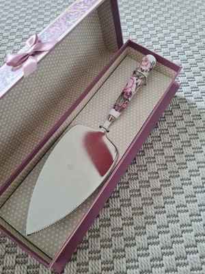 Floral Rose Cake Knife Tea Spoons Set