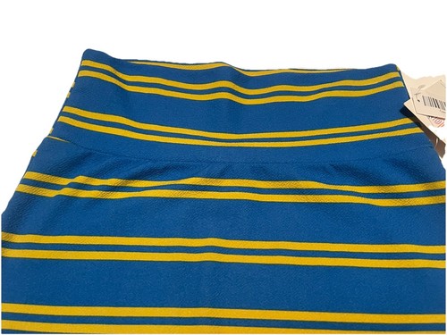 Gonna a tubino SpringLuLaRoe Cassie taglia S piccola blu e gialla a righe nuova con etichetta Pasqua - Foto 4 di 8