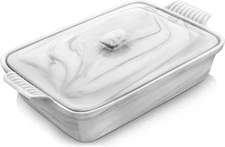 MALACASA Casserole Dish With Lid, 3.4 Quart Baking Dish With Lid, Lasagna Pan 
