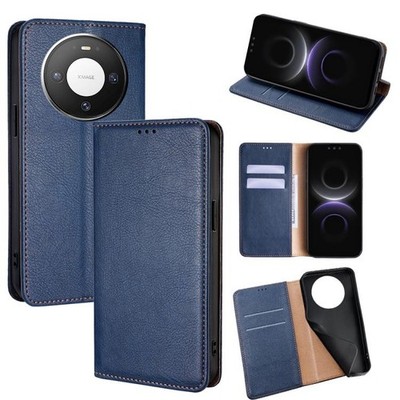 Shiny Black Leather Magnetic Phone Case Cover For Huawei Mate 80
