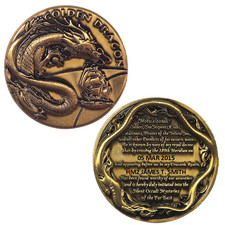 Challenge Coin: Navy Golden Dragon ENGRAVED (Ships from CO, USA)