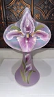 FENTON PINK IRIDESCENT IRIS JIP JACK IN PULPIT Vase by D Barbour/Shelley Fenton