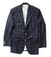 Suitsupply Wool Suit Blazer Jacket Blue Linen Size 52 Pure Super 110's Luxury