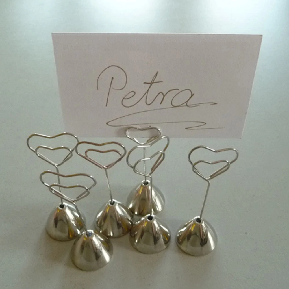 10 Porta Biglietti Da Visita A Forma Di Cuore Oro: Segnaposto Eleganti Per Decorazione Tavolo Matrimonio E Feste