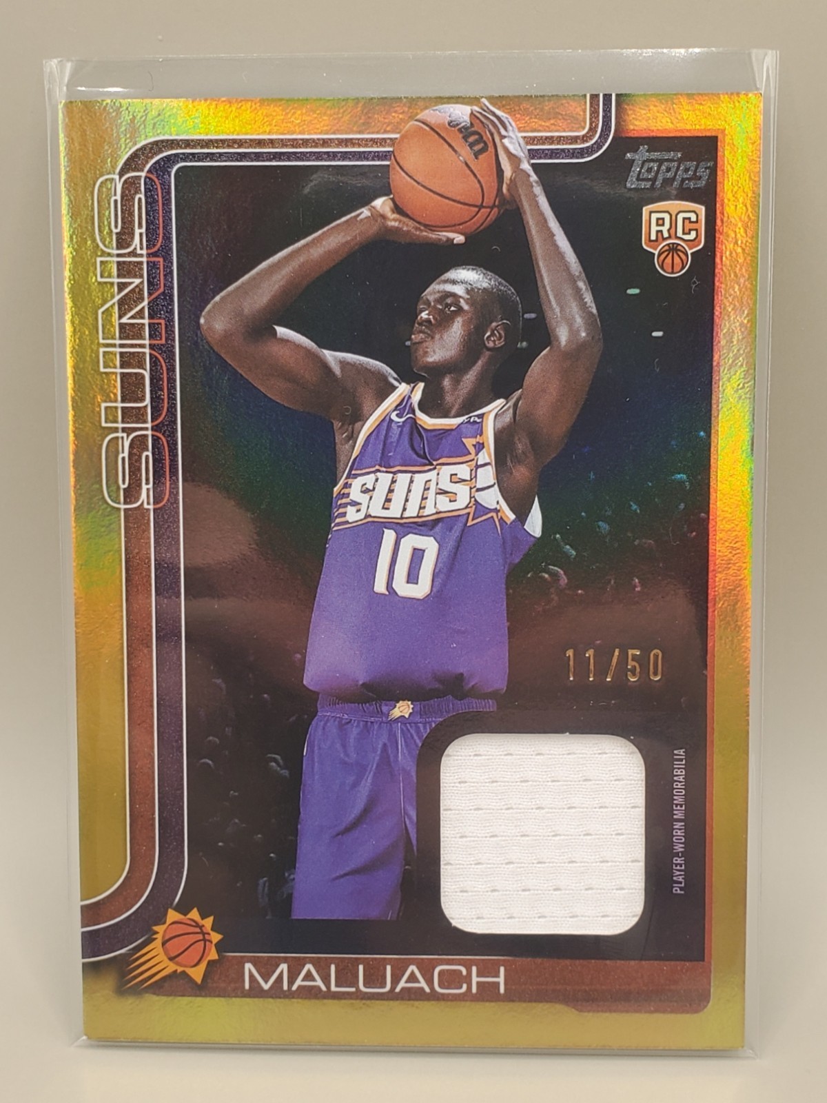 Khaman Maluach Gold /50 Flagship Real One Relic RC 2025-26 Topps  #FRO-KM Rookie