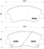 Bremsbelagsatz, Scheibenbremse P 18 025 Brembo FüR Hyundai KIA