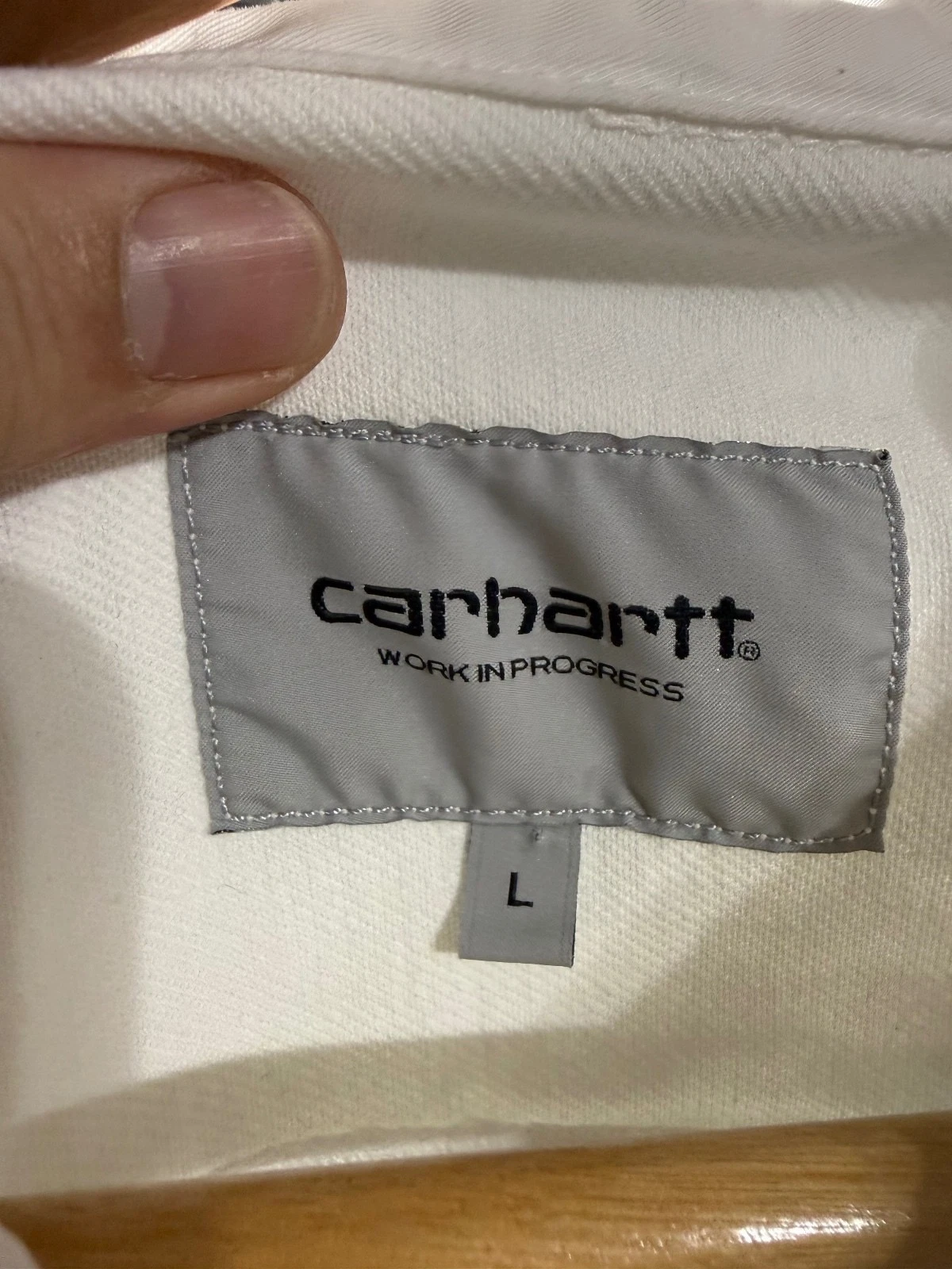 Carhartt WIP Salinac Shirt Jac - Bleached White Denim - product detail image 6