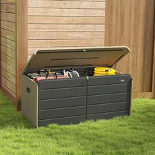 Domi 200 Gallon Resin Outdoor Storage Deck Box Waterproof w/Lockable
