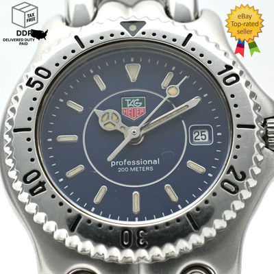 Vintage [Near MINT] TAG Heuer Professional WG131A Blue Dial Silver Women's Watch