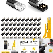 60 Pcs 2-Pin Waterproof Electrical Wire Connectors with Tool-Free Push-In Design