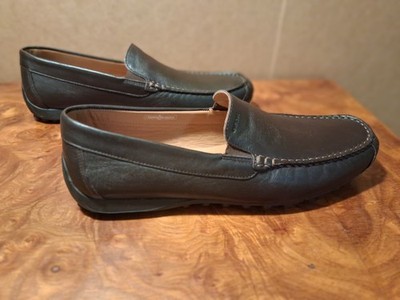 Geox Respira Men Brown Tumbled Leather Driving Loafers Slip On Shoes NWOB.