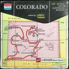 Colorado State Tour 3d View-Master 3 Reel Packet - Map Cover - Full Color Images