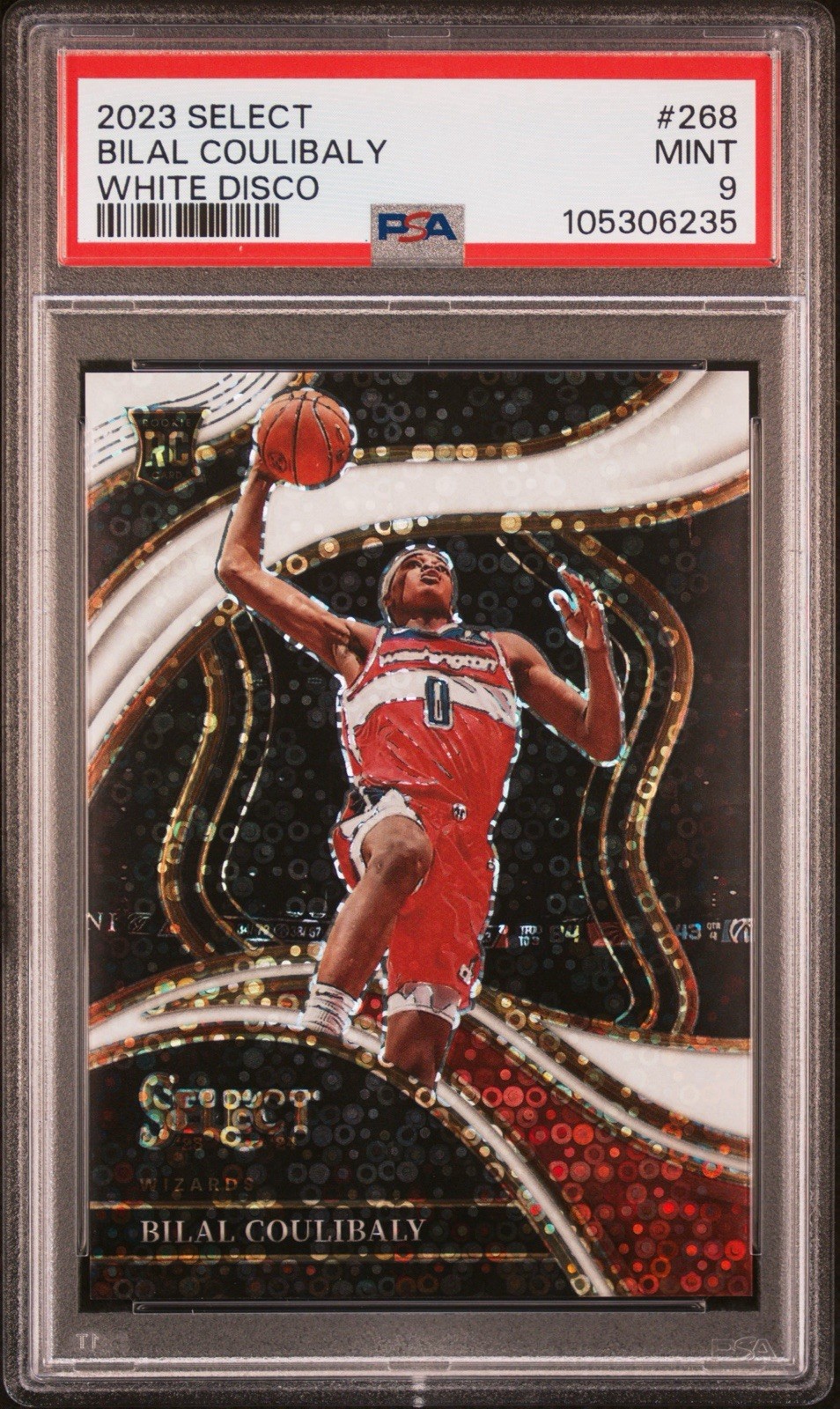 2023 PANINI SELECT #268 BILAL COULIBALY WHITE DISCO /75 PSA 9