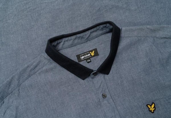 Men Lyle & Scott Shirt Navy Cotton 44 / XXL / 52