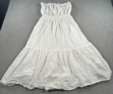 Lilly Pulitzer Nikole Midi Dress Womens Large White Fit & Flare Eyelet Strapless