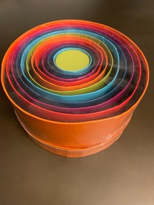Vintage IKEA ÖNSKA Rainbow Nesting Gift Boxes   Round Storage Set   Rare 2000s
