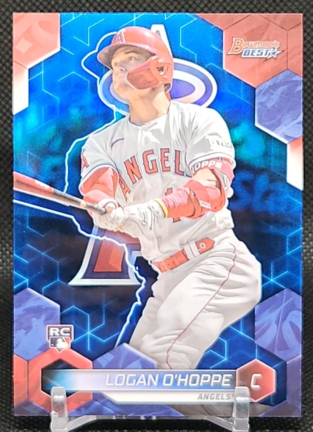 2023 Bowman's Best Logan O'Hoppe Blue Refractor Rookie Card 133/150 #10 Angels