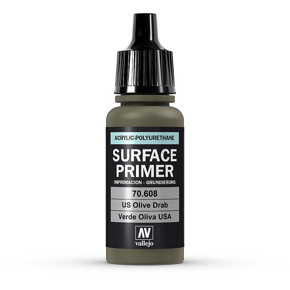 Vallejo 70.608 - Surface Primer - US Olive Gray - 17 Ml - New