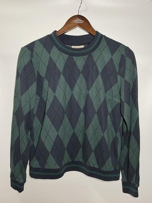 Men Tree and Horse Garden Sweater Green Polyester