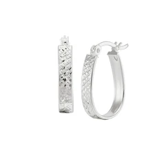 New Silpada 'Ovalline' Textured Hoop Earrings in Sterling Silver