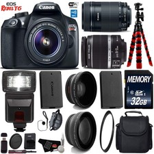 Canon EOS Rebel T6 DSLR Camera 18-55mm 55-250mm Lenses Pro Bundle 02