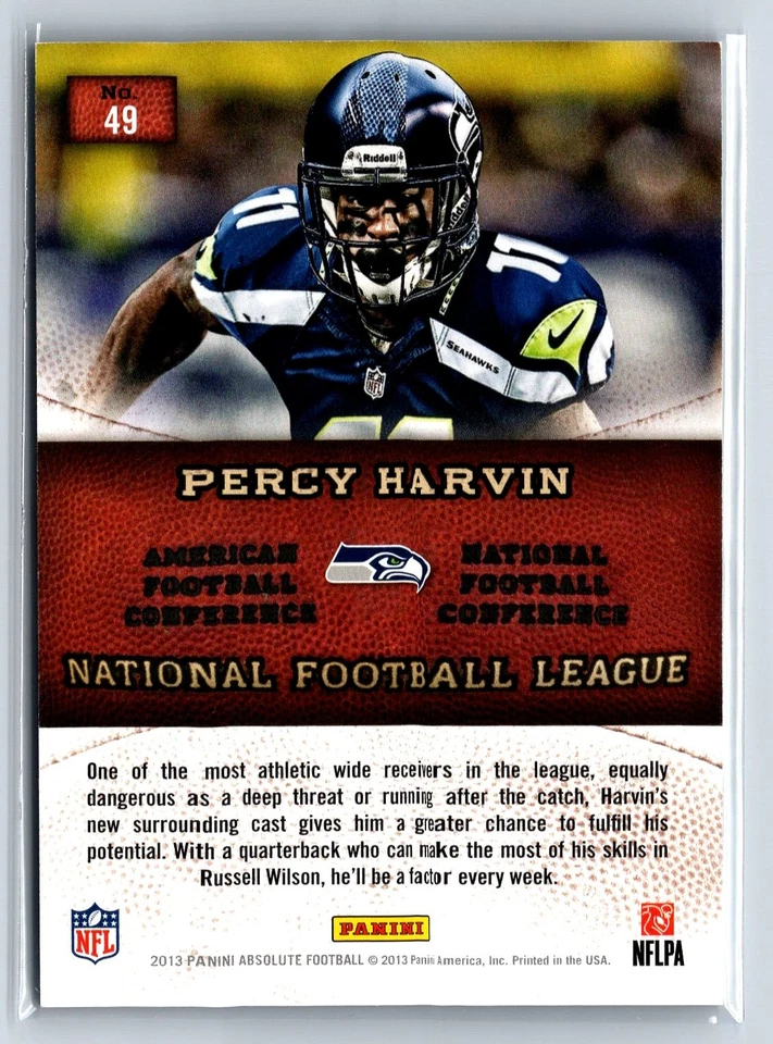 2013 Panini Absolute Hogg Heaven #49 Percy Harvin - Image 2 of 2