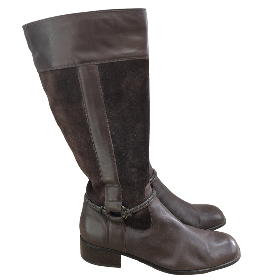Coldwater Creek Womens Size 9 M Brown Riding Boots Leather Side Zip - Image 2 of 4