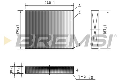 Bremsi FC0092 filter, cabin air for Ford