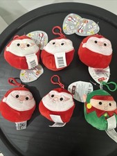 NEW Squishmallow Santa  Elf 3.5  Clip On Christmas Holiday NWT LOT OF 6
