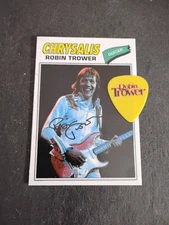 1977 Style Robin Trower Trading Card and Novelty Guitar Pick 