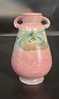 BEAUTIFUL! - Roseville Pottery Pink Baneda Vase, 602-6 (1 of 2) with Label