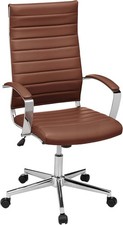 n Basics High-Ba Swivel Desk Chair, Ergonomic Ribbed Faux Leather