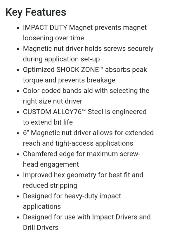 Milwaukee Shockwave Impact Duty Juego de atornilladores de tuerca magnética de 6 pulgadas, 6 piezas Foto 4 de 4