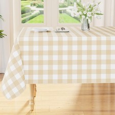 Rectangle Table Cloth, Waterproof Vinyl Tablecloths with Flannel Backing, Wip...
