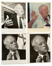 Lot of 4 Yitzhak Rabin Press Photos - Israel Prime Minister 1980s-90s